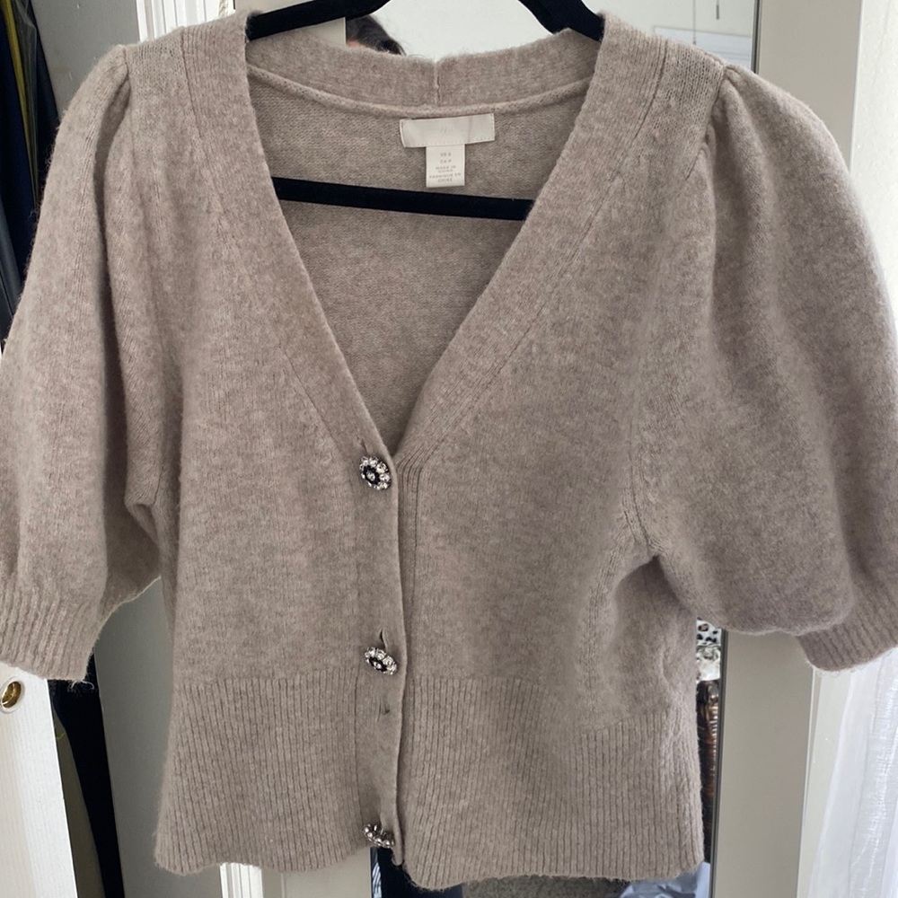 Embellished button cardigan
